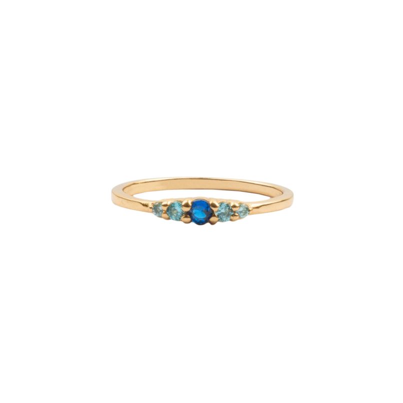 Chérie Goldplated Ring Small Oval Blue