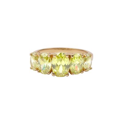Chérie Goldplated Ring Ovals Lime