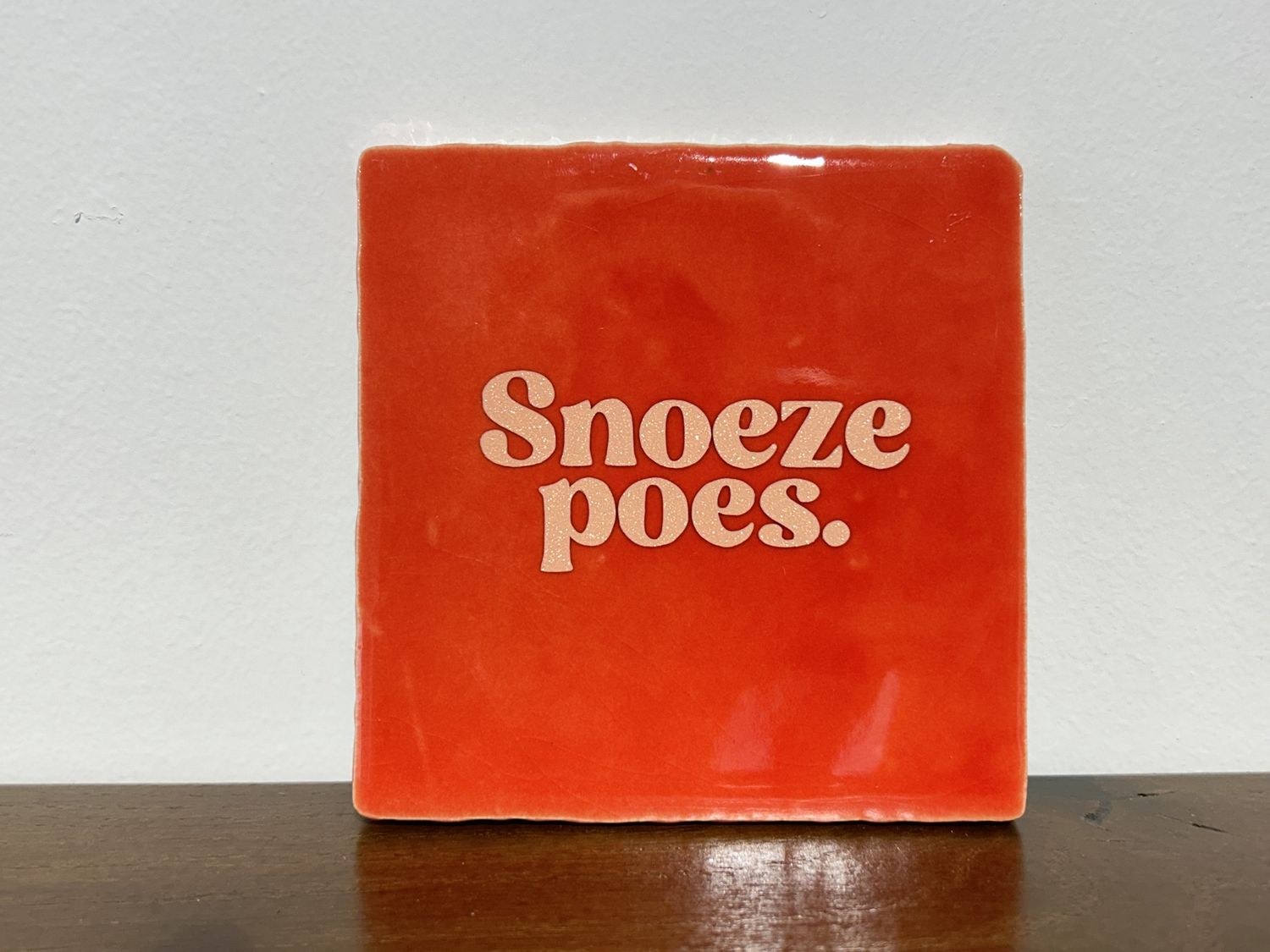 Tegel Rood Peach Glitter - Snoezepoes