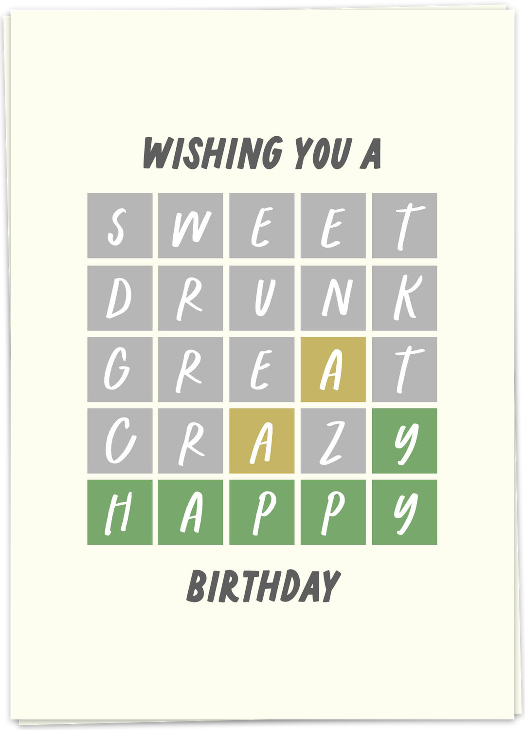 Kaart Wordle Birthday - Single