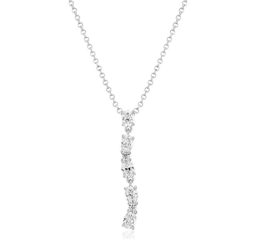 SJ-N2421-CZ -  Ellera Ovale Lungo Necklace