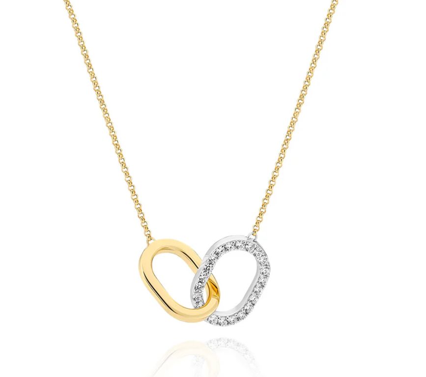 SJ-N42229-CZ-2YG -  Capizzi Due Piccolo Necklace