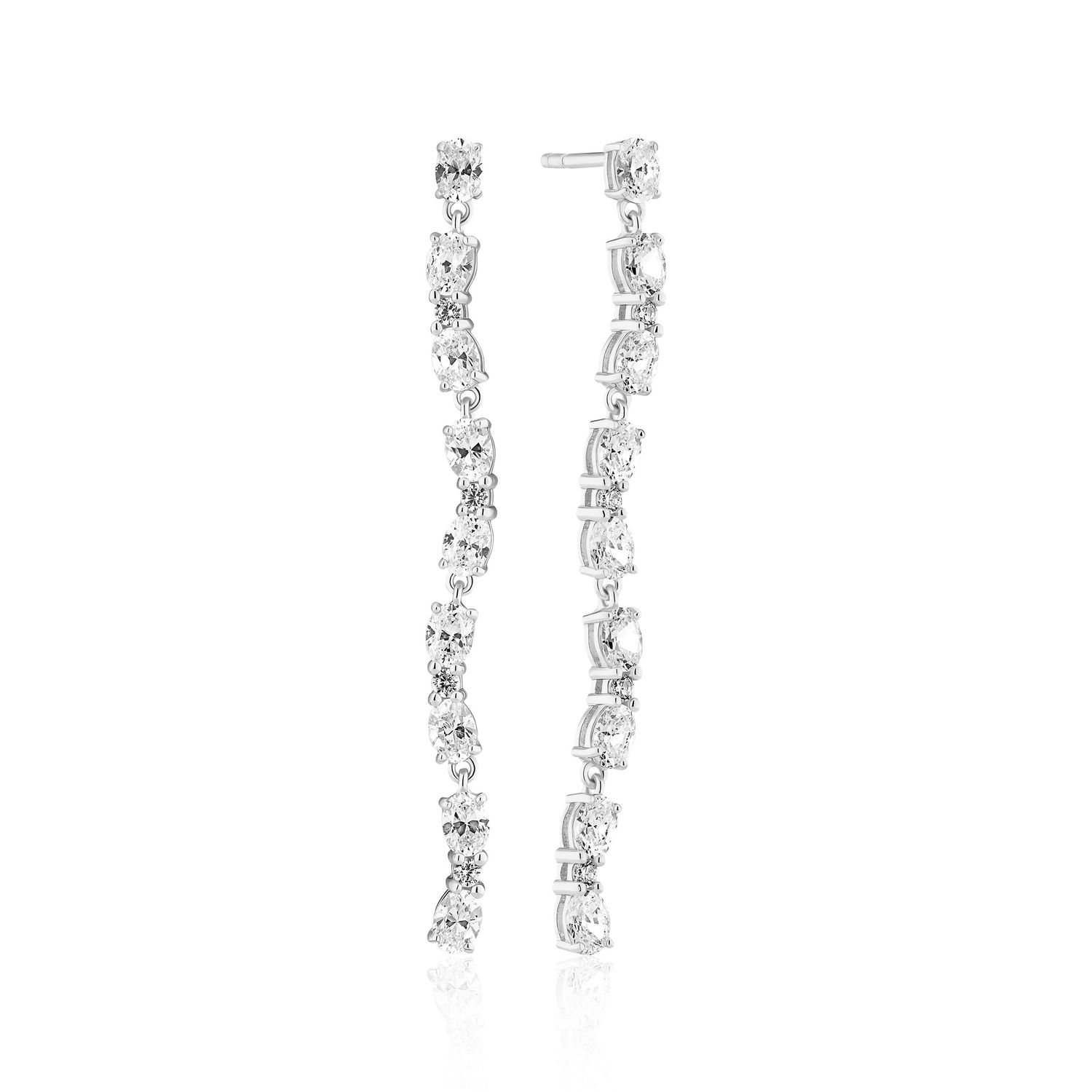 SJ-E2419-CZ - Ellera Ovale Tredici Earrings