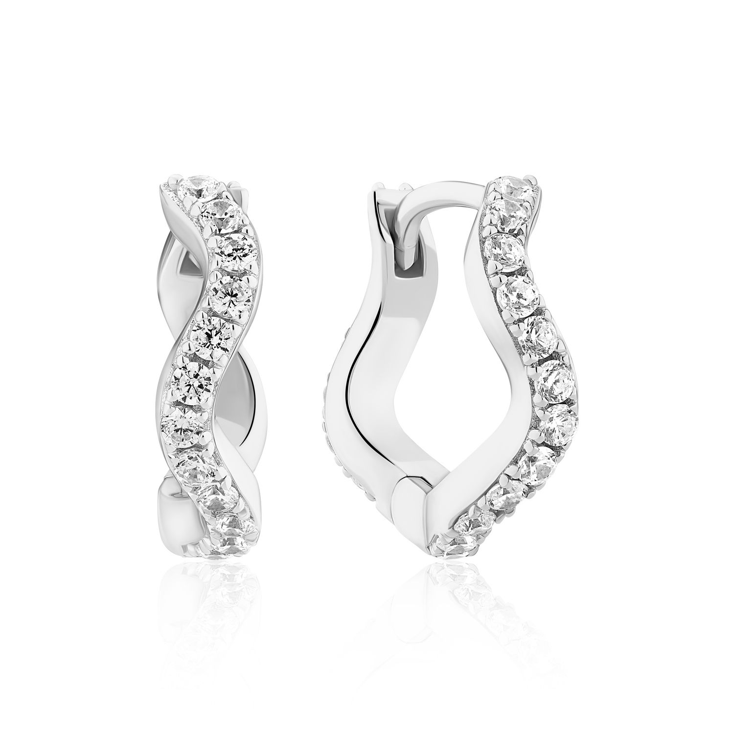 SJ-E3859-CZ - Ellera Waves Medio Earrings