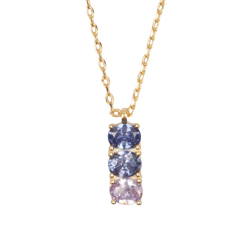 Bella Goldplated Necklace Bar Blue