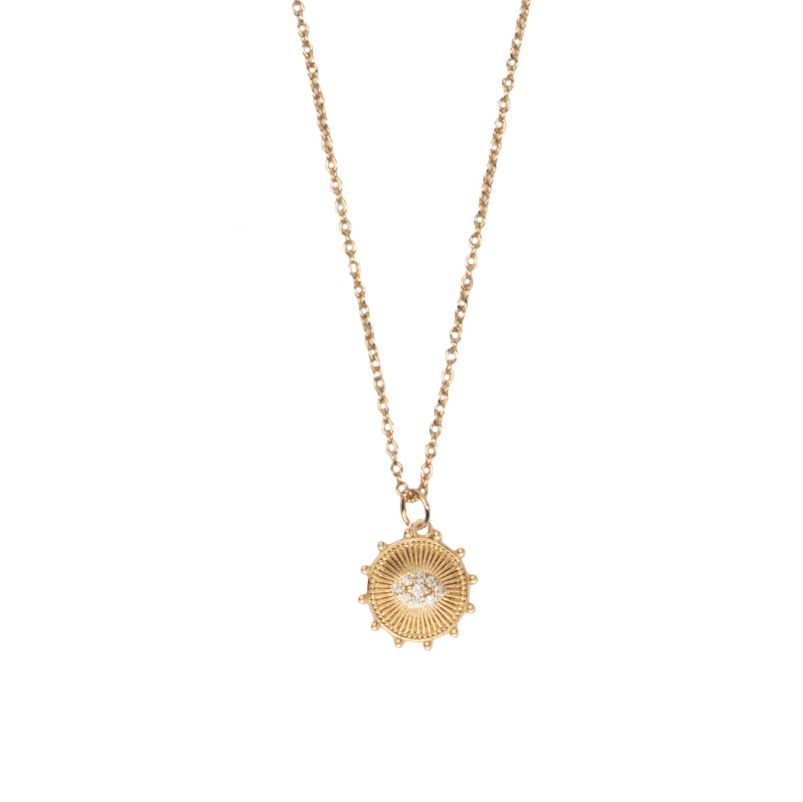 Aimé Goldplated Necklace Circle Clear Eye