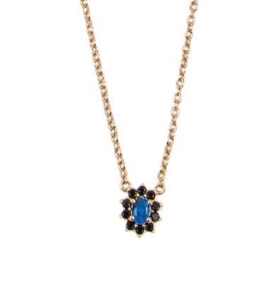 Amour Goldplated Necklace Flower Dark Blue