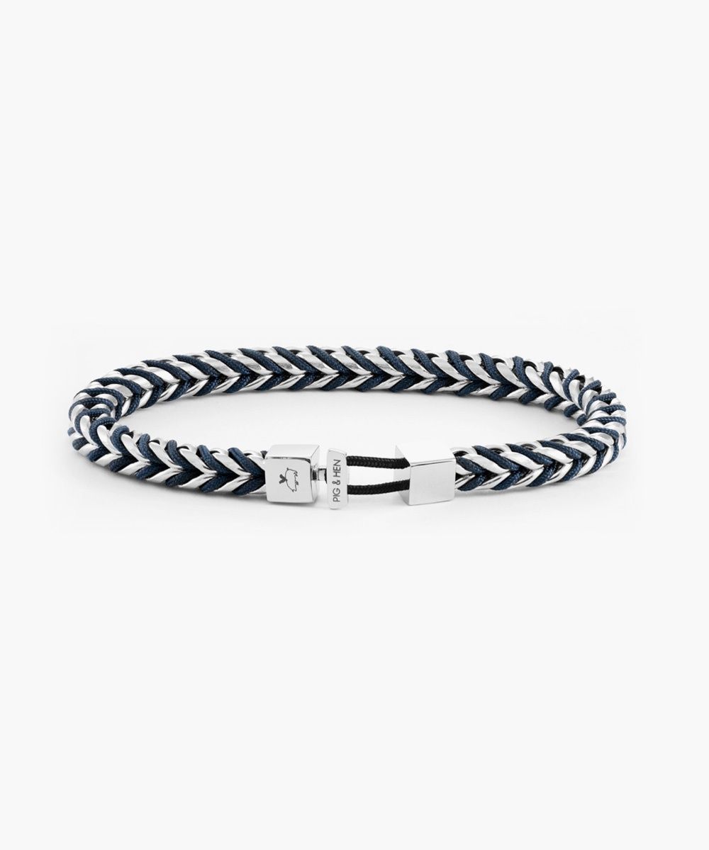 P52 -163000 Catena Foxtail Navy | Silver, Size: M - 18 cm