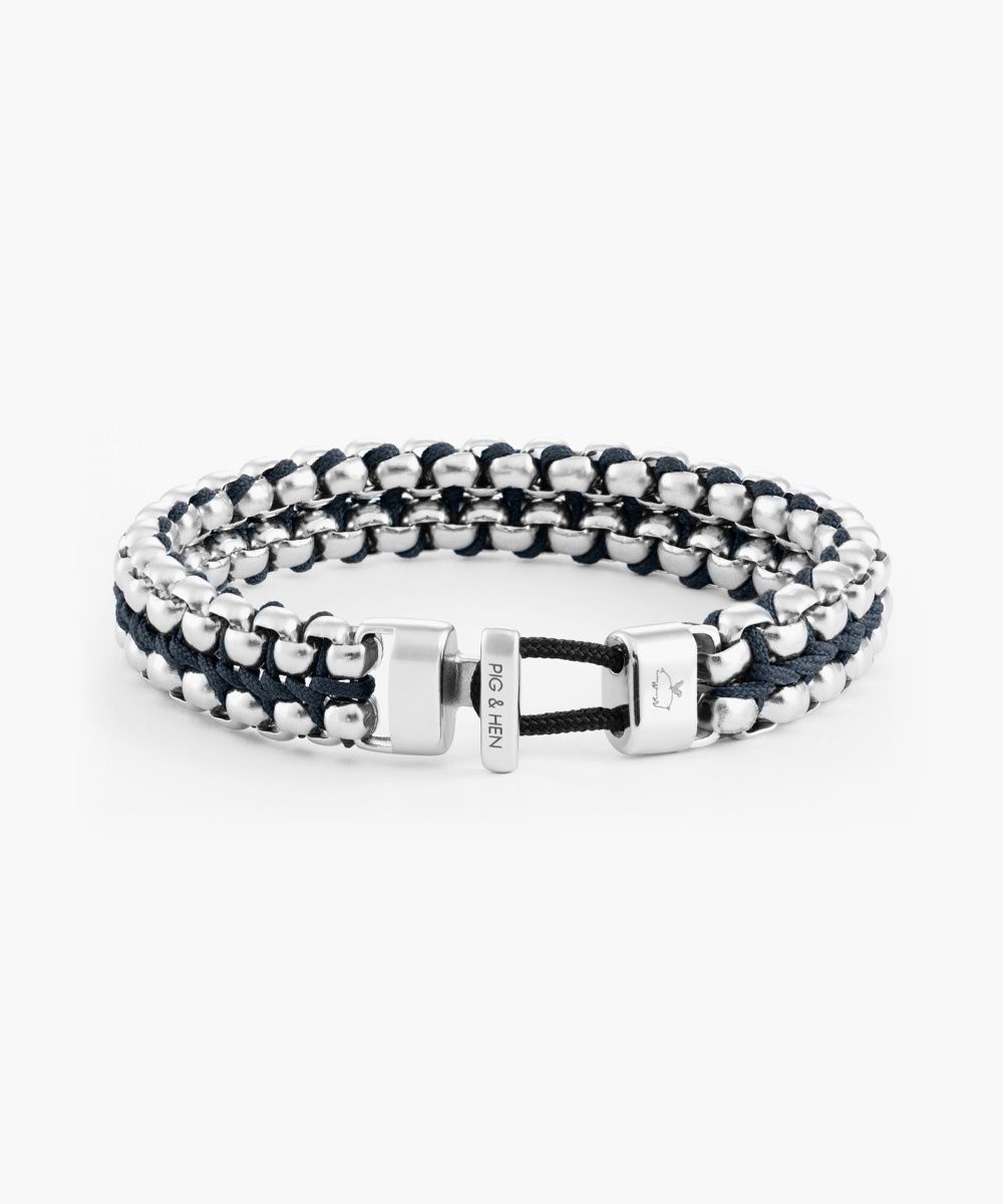 P51 -163000 Catena Venetian DBL Navy | Silver, Size: L - 20 cm