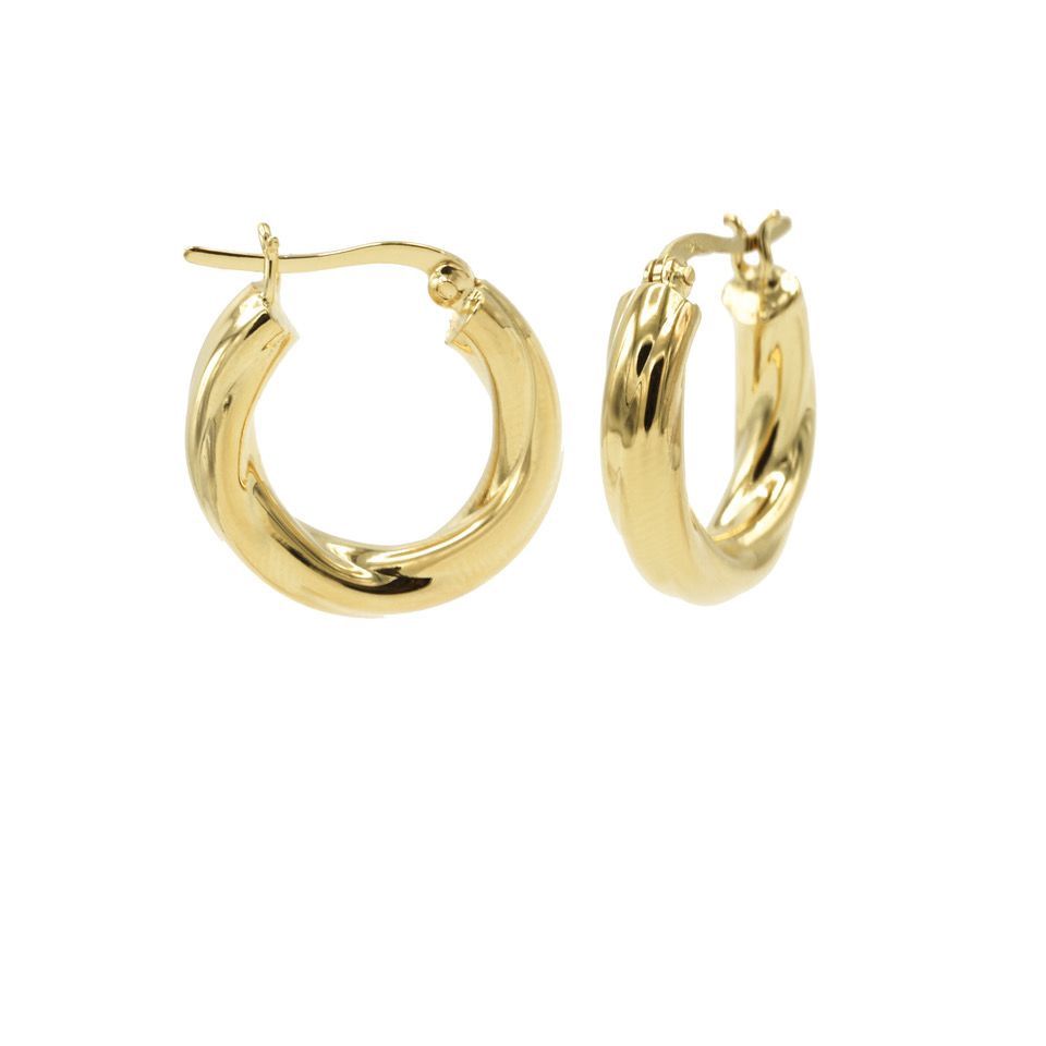 Plain Loose Twister Hoops Goldplated 20MM