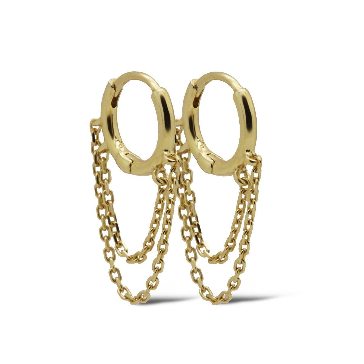 Plain Hinged Hoops CHAINY Goldplated 12MM
