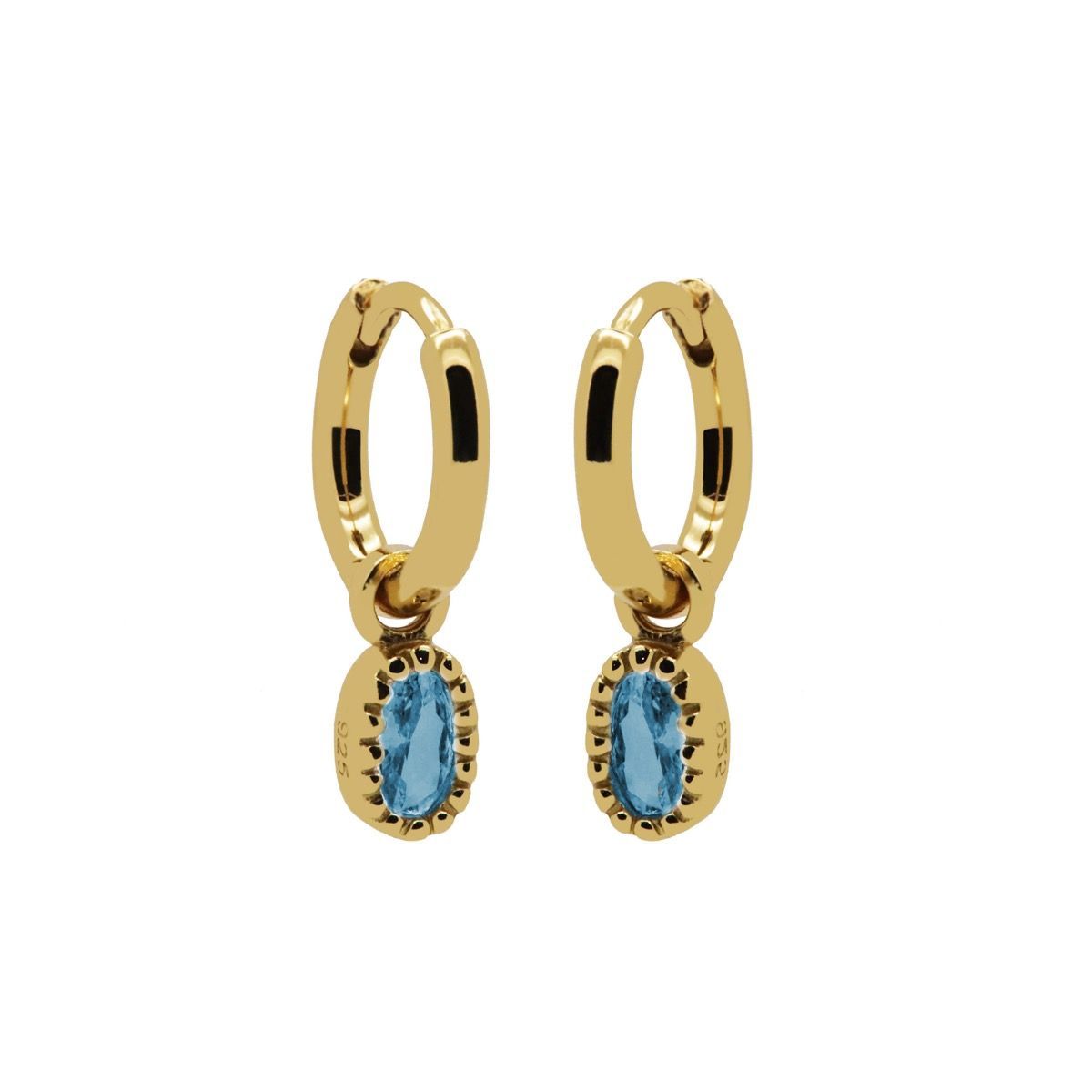 Hinged Hoops Lauren LIGHT BLUE Goldplated