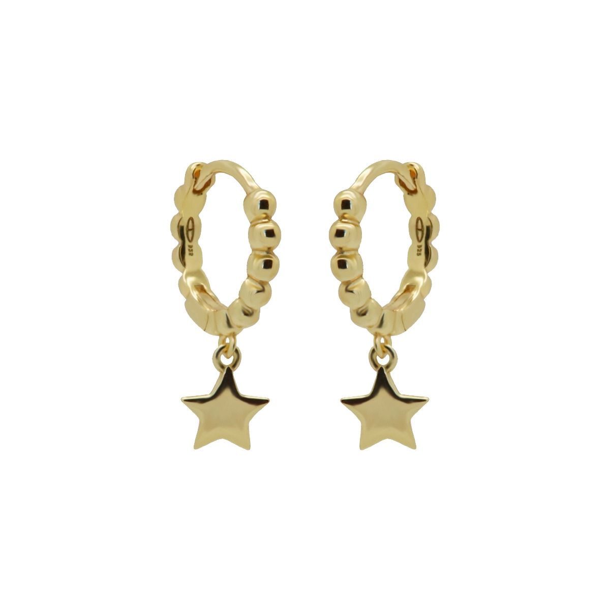 Hinged Hoops JULIETTE Star Goldplated