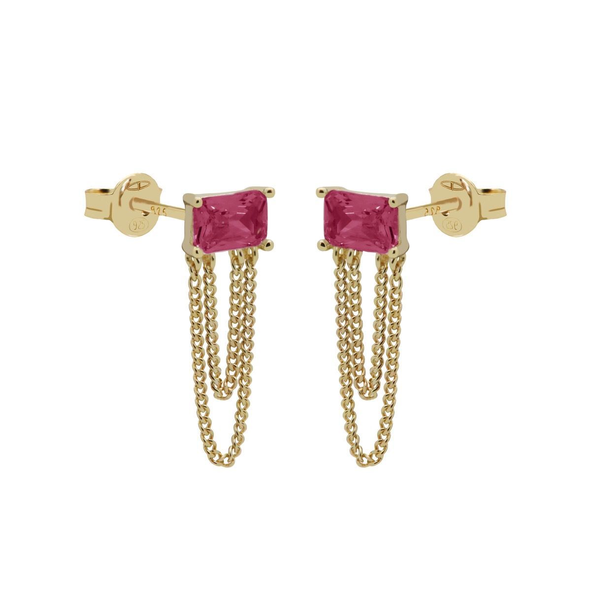 Chain JULIA RUBY RED Goldplated