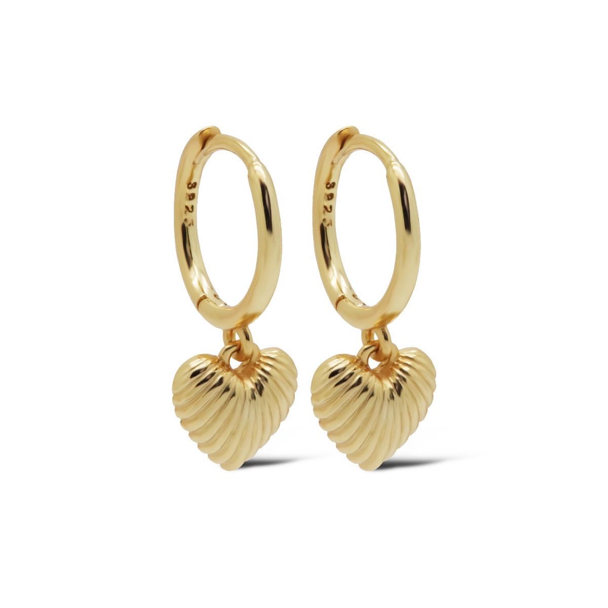 Hinged Hoops ISSEY Ribble Heart Goldplated