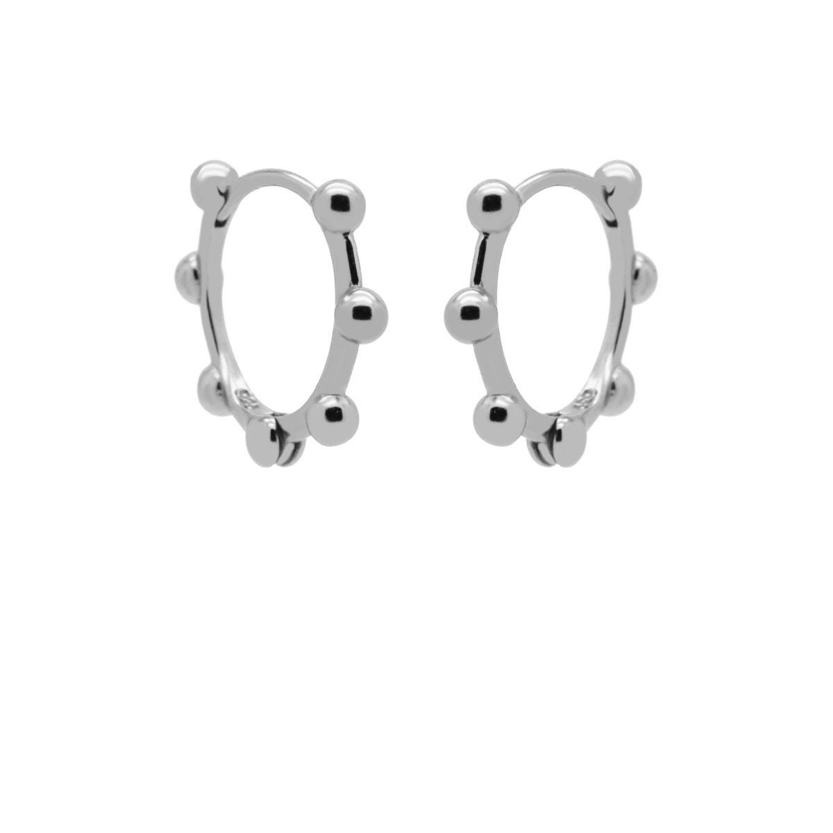 Hinged Hoops Dotty Dew 12MM Silver