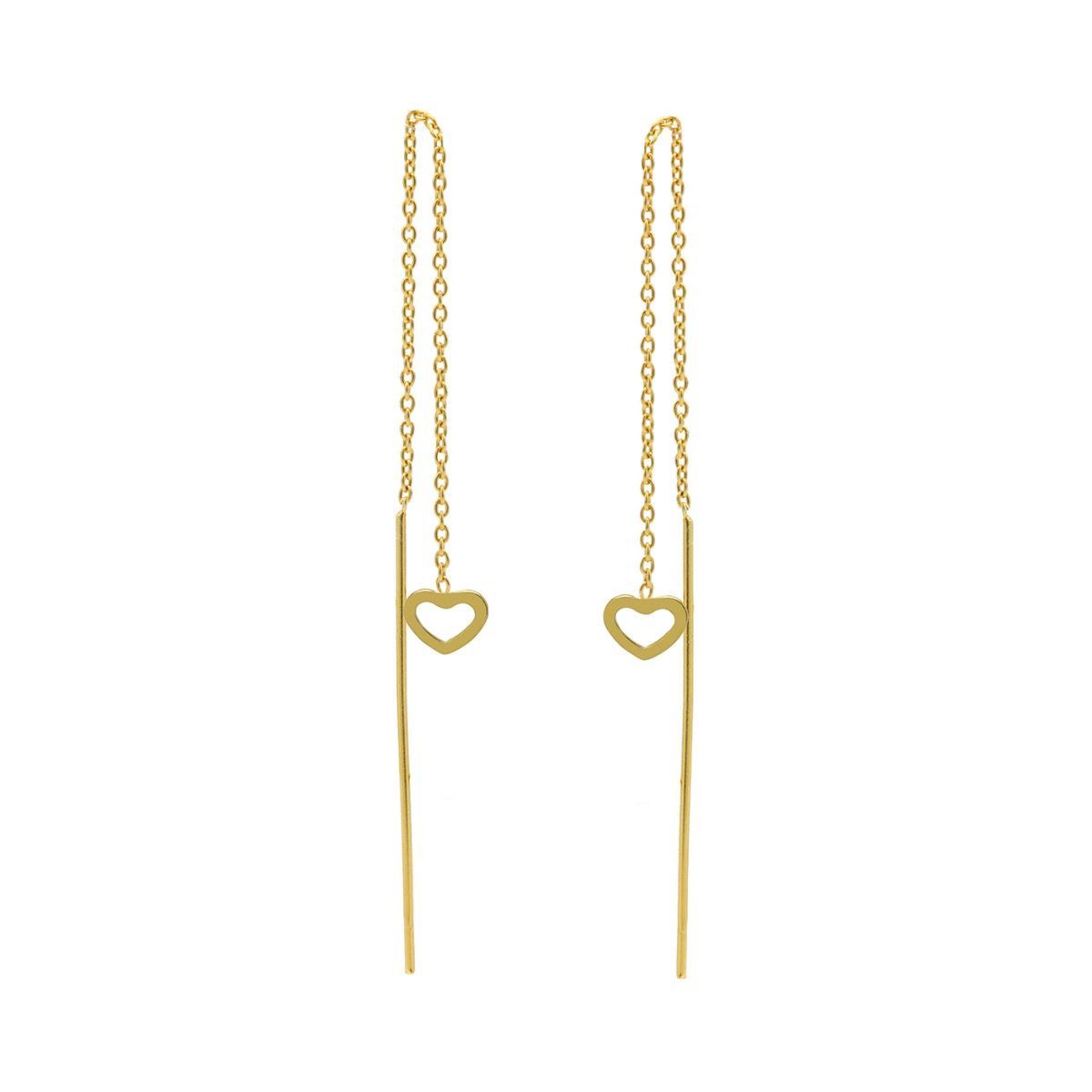 Pull Through Open Heart Goldplated