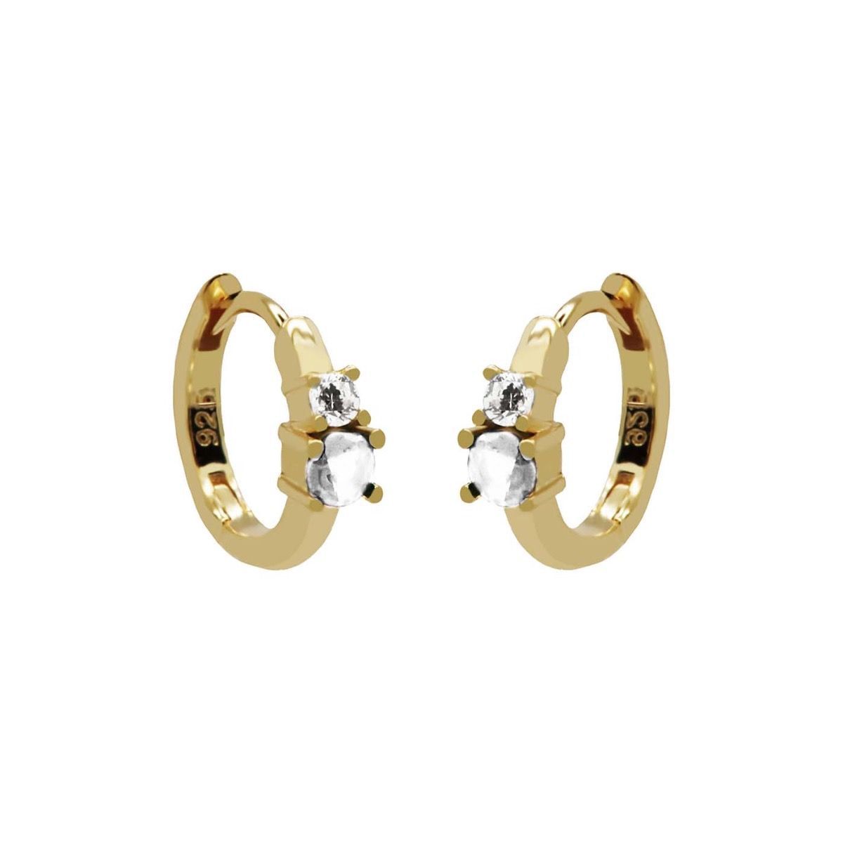 Plain Hinged Hoops Double Goldplated 12MM