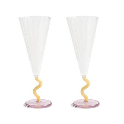 Flute Curve Caramel Set Of 2