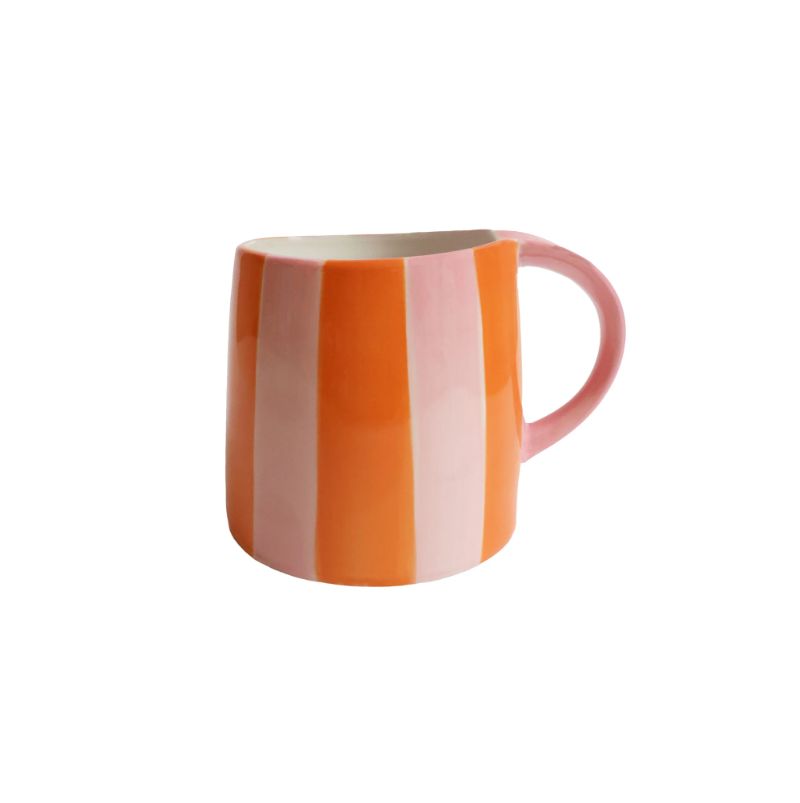 Striped Mug Yellow Cream