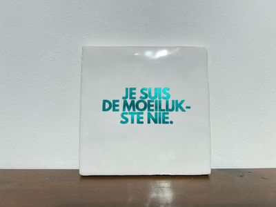 Tegel Je Suis De Moeilijkste Niet - Wit/Groen