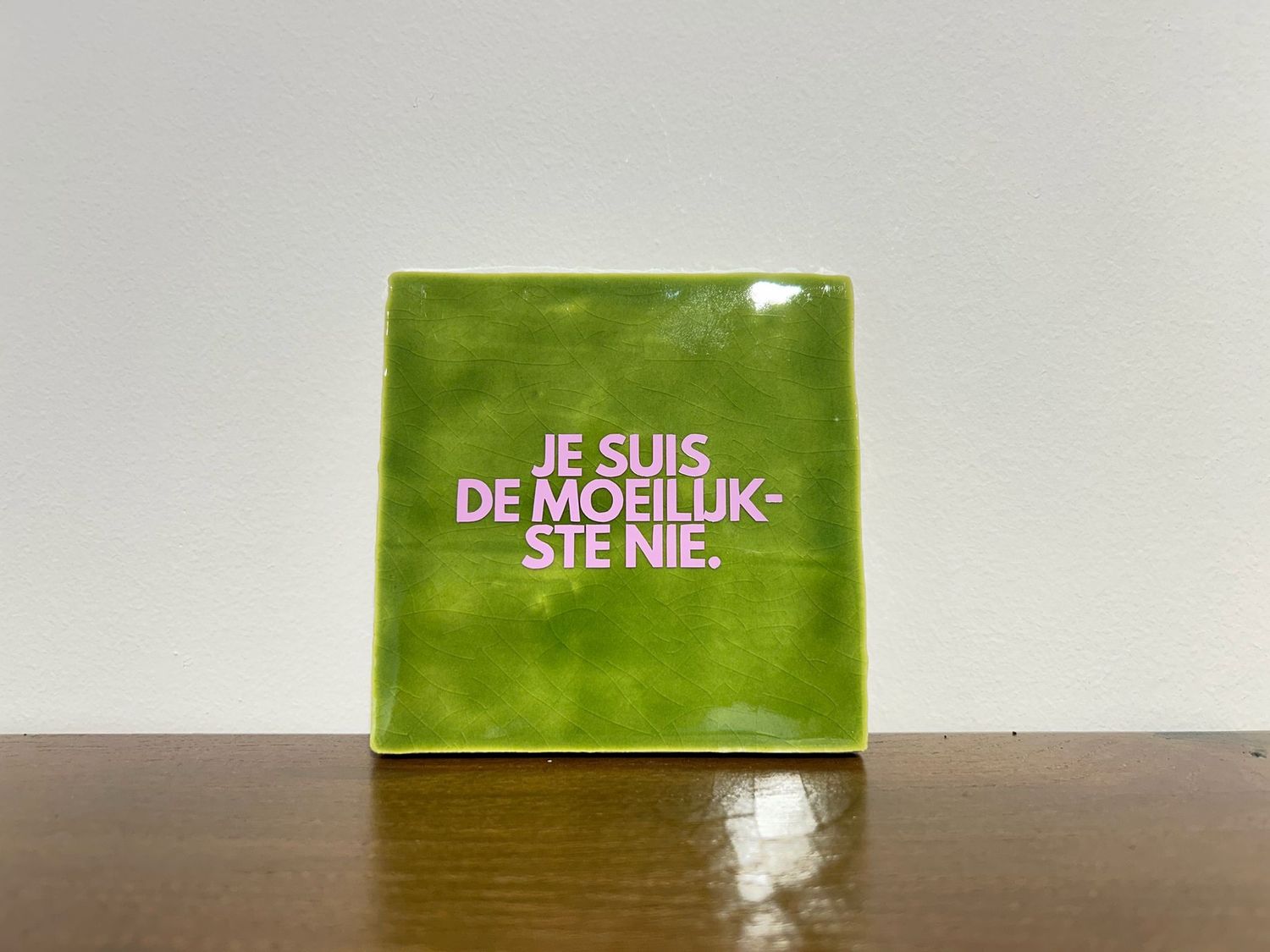 Tegel Je Suis De Moeilijkste Niet - Mosgroen/Paars