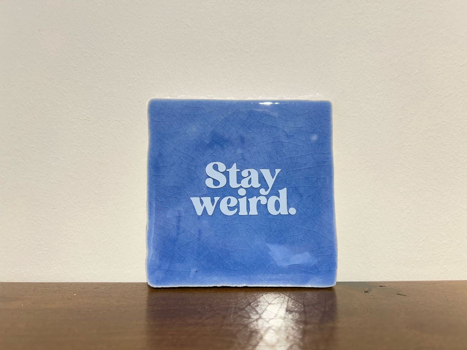 Tegel Stay Weird - Blauw/Lichtblauw