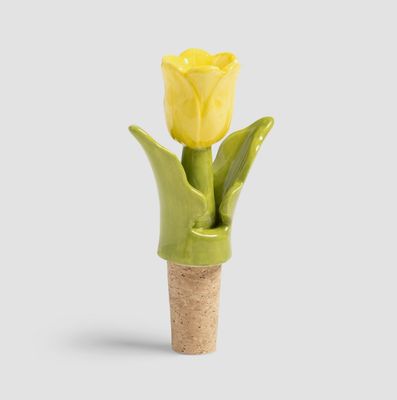 Bottle Stopper Tulip Yellow