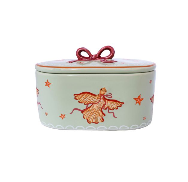 Jar Bird With Bow