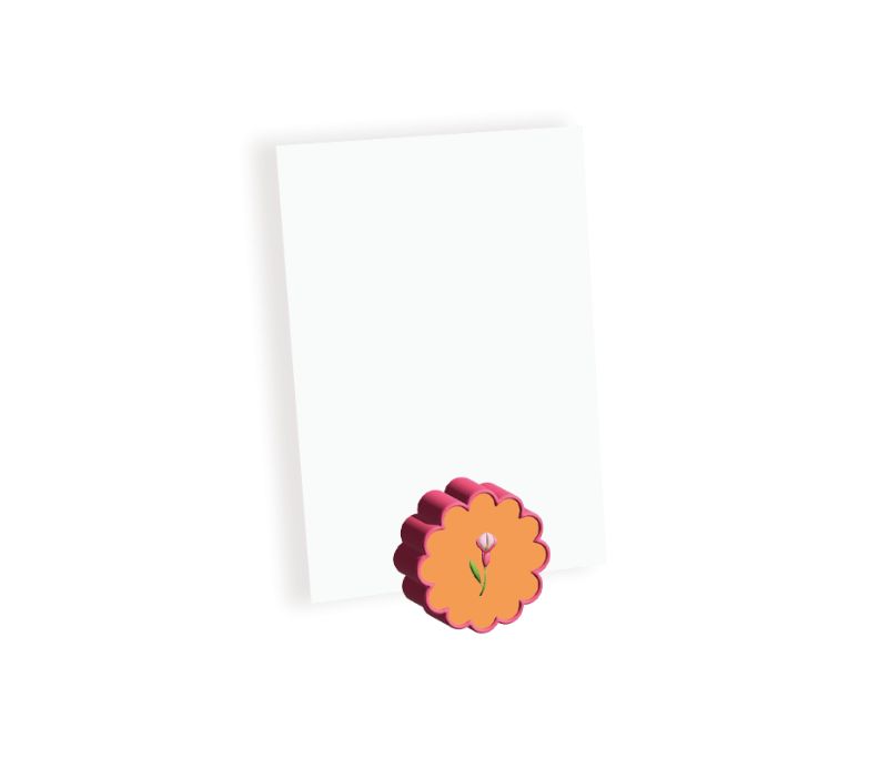 Photo Holder - Orange Flower