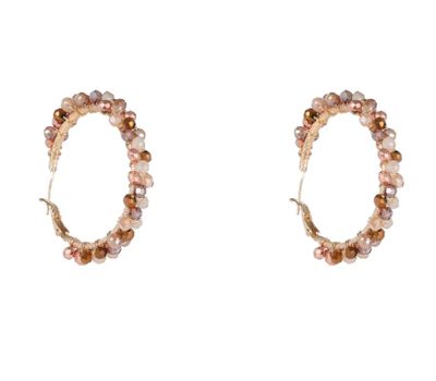 Beads Hoop - 14K + Mocca Mix