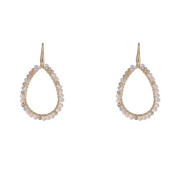 Beads Open Drop - White/Gold Mix
