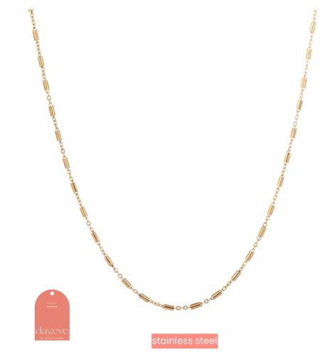 Tube Link Necklace - 14K
