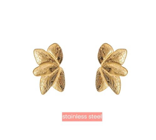 Half Flower Stud - 14K