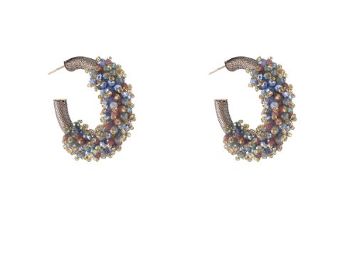 Threaded Beads Hoop - Blue Mix
