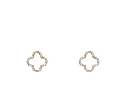 Strass Open Clover Stud