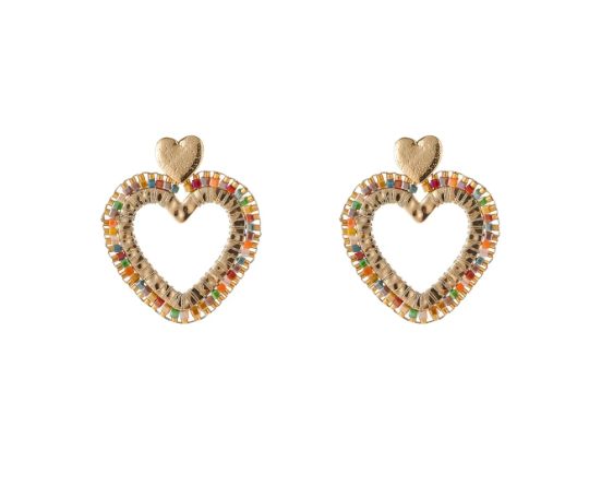 Square Beads Heart - Rainbow