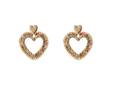 Square Beads Heart - Rainbow