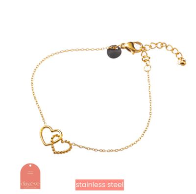 Double Heart Bracelet - B3298-2