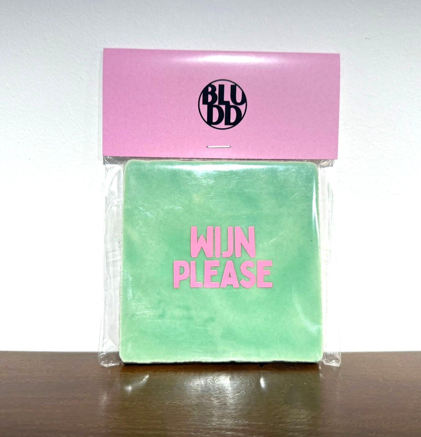 Tegel Wijn Please - Groen/Roze