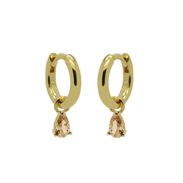Hinged Hoops Symbols Hanging Drop Champagne