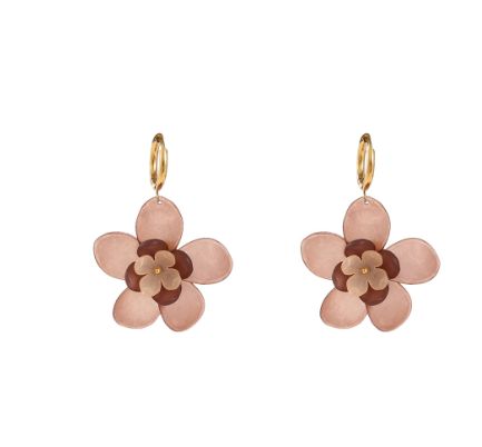 Big Flower Hoop Brown