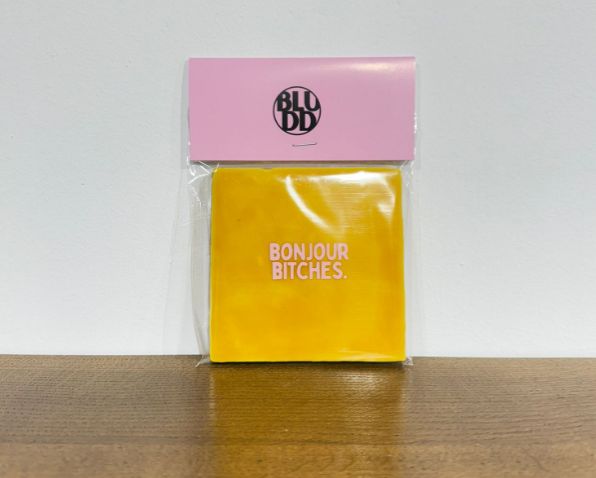 Tegel Bonjour Bitches - Geel/Roze