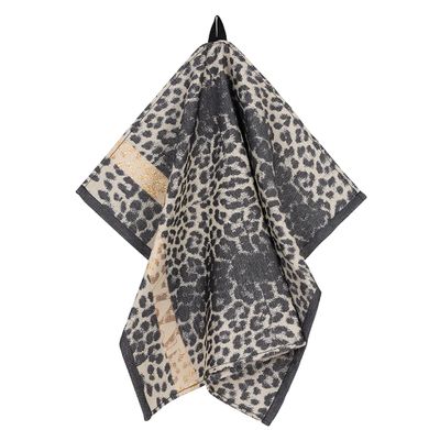 Theedoek Leopard Black/Sand/Gold