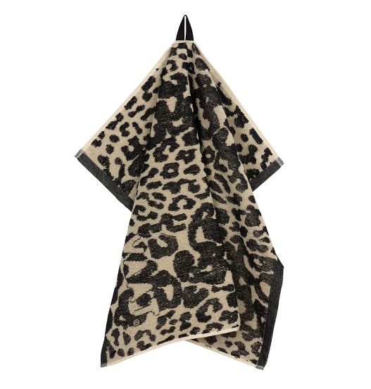 Keukenhanddoek Leopard Black/Sand/Gold
