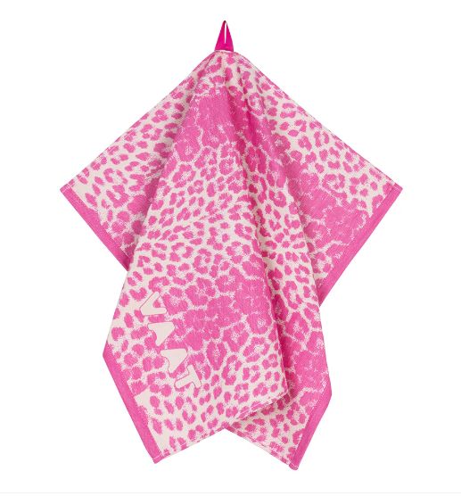 Theedoek I Love Leopard Pink/Sand