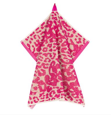 Keukenhanddoek I Love Leopard Pink/Sand