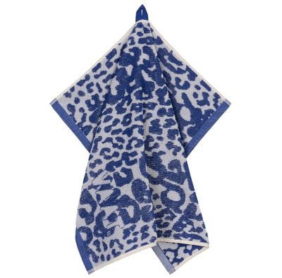 Keukenhanddoek I Love Leopard Royal Blue/Grey/Silver