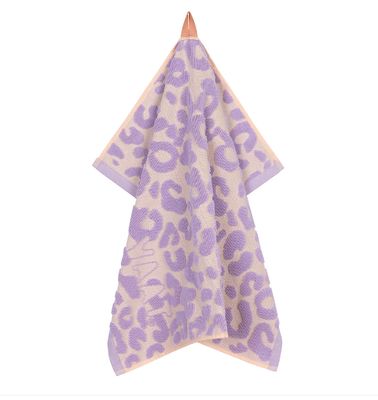 Keukenhanddoek I Love Leopard Lilac/Peach