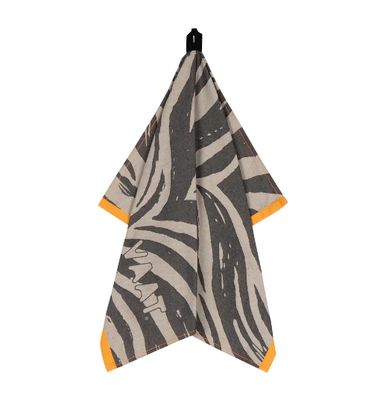 Theedoek I Love Zebra Black/Sand